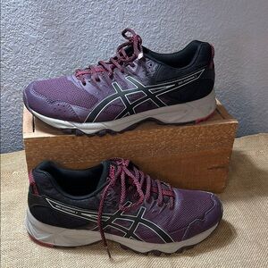 Asics Purple and Black Athletic Shoes with Stability Features